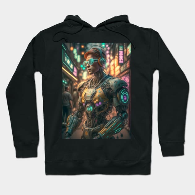 Sci-fi Robot Life Art Hoodie by Abeer Ahmad